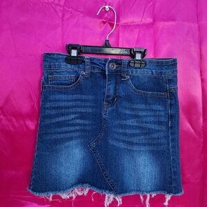 Distressed Denim Skirt
